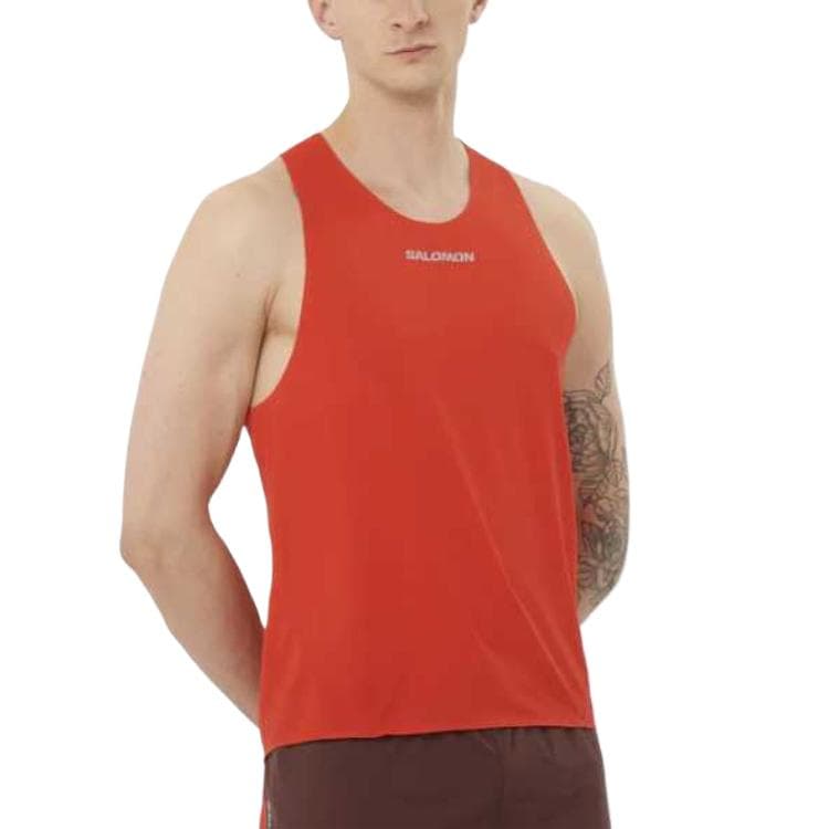 Майка Salomon Red Men's Tank Tops Salomon Красный Мужские Майки - изображение 3
