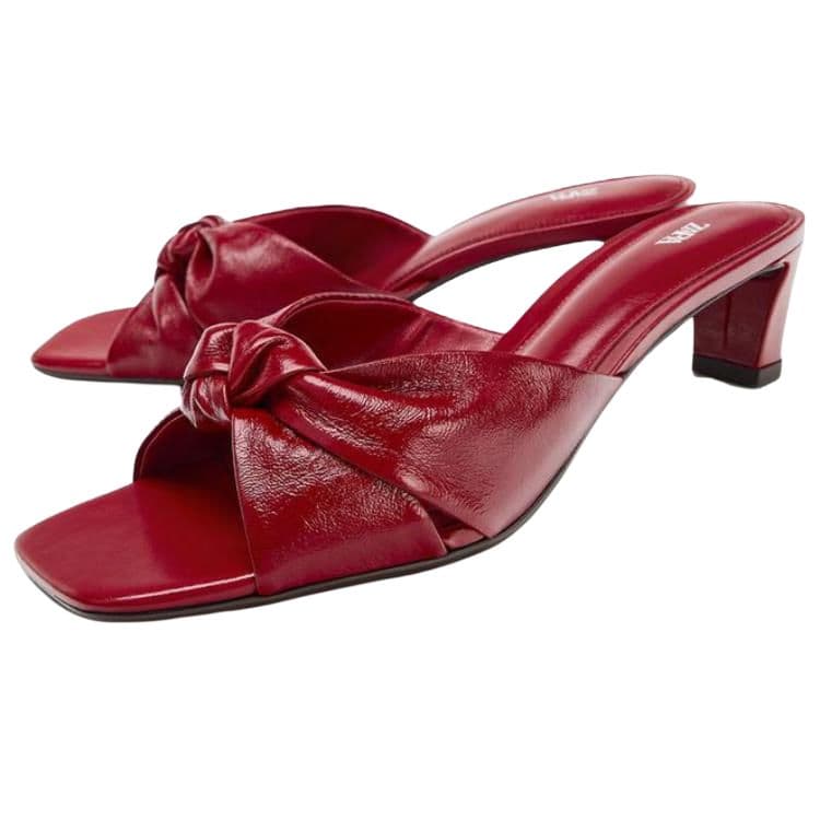 Сандалии ZARA Шлепанцы Red Women's - изображение 2
