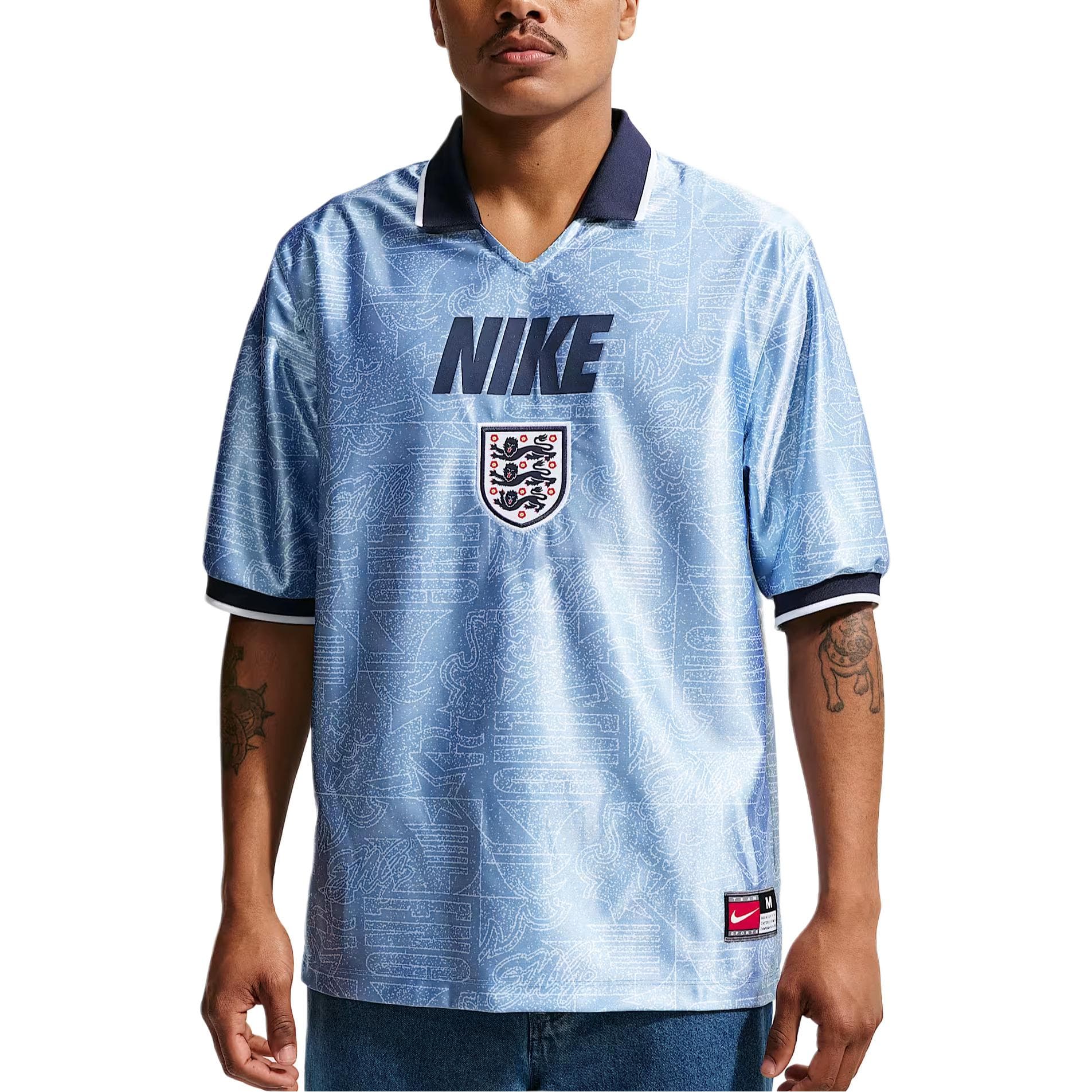 NIKE England National Team Work Синий Белый Обсидиан Мужская Футбольная Джерси - изображение 1