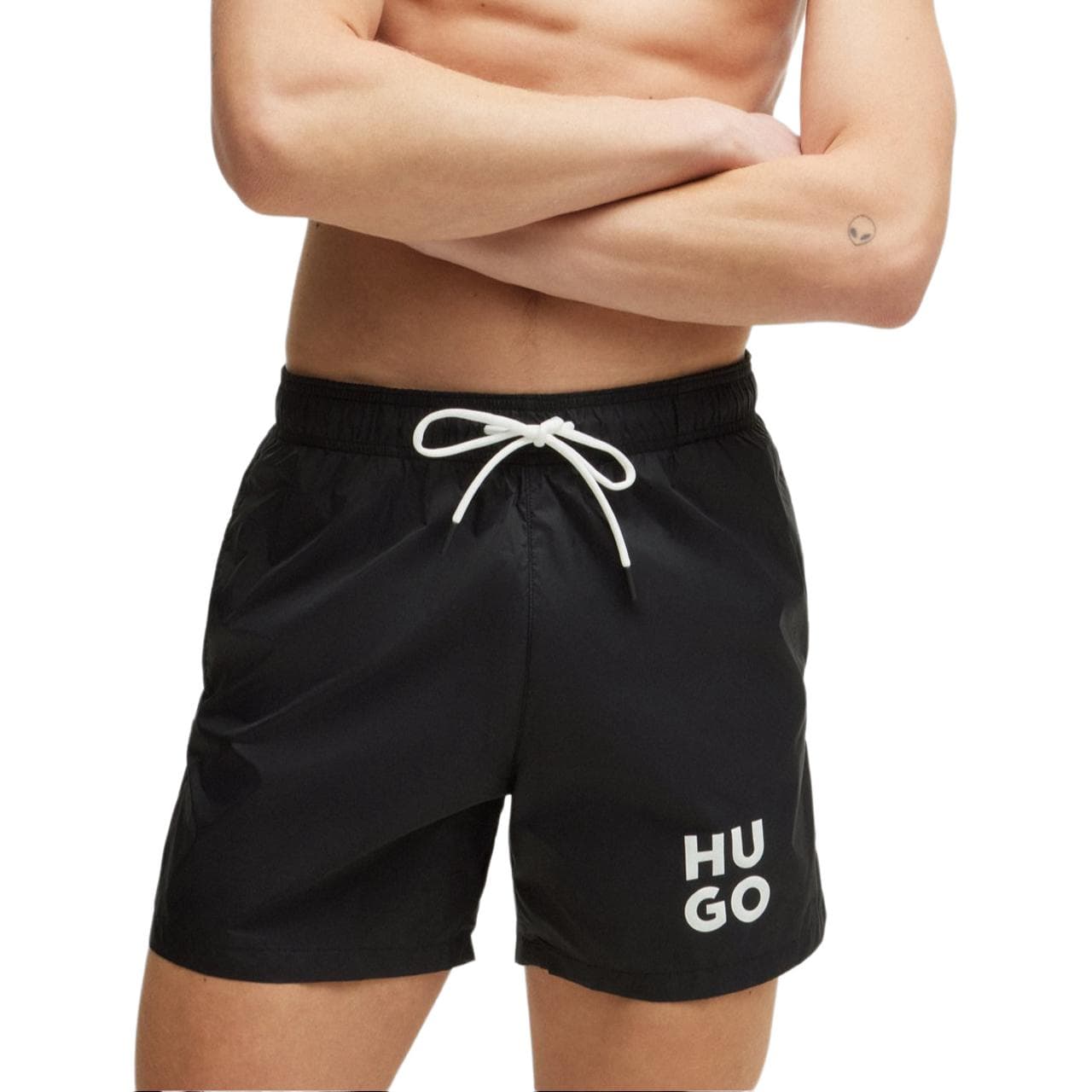 HUGO BOSS Quick-Dry Swim Shorts With Stacked-Logo Print - изображение 3