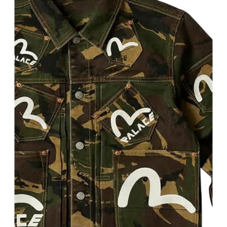 Джинсовая куртка PALACE x EVISU Type One Denim Jacket Camo - изображение 3
