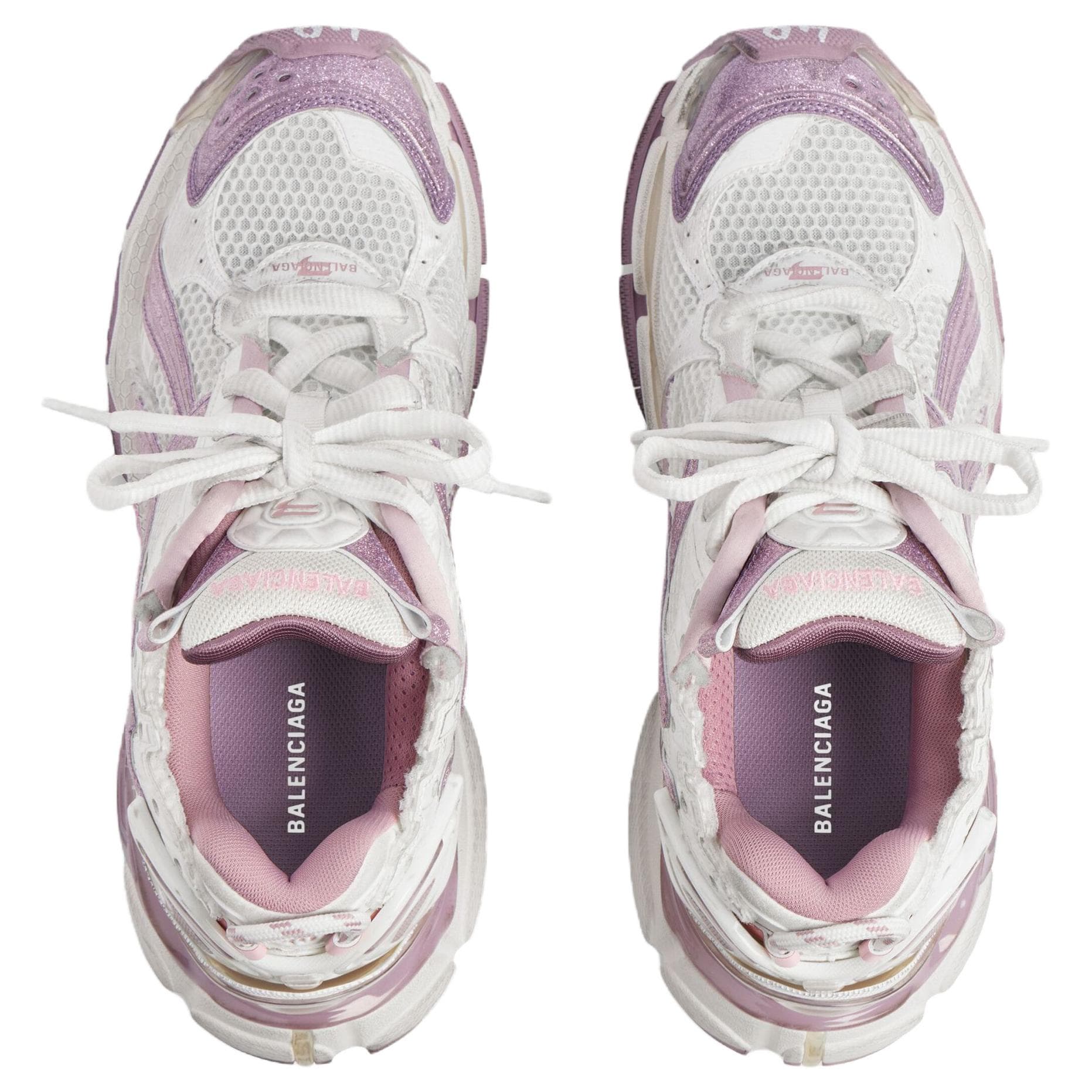 Кроссовки Balenciaga Runner массивные кроссовки низкий топ белый и светло-фиолетовый женские - изображение 4