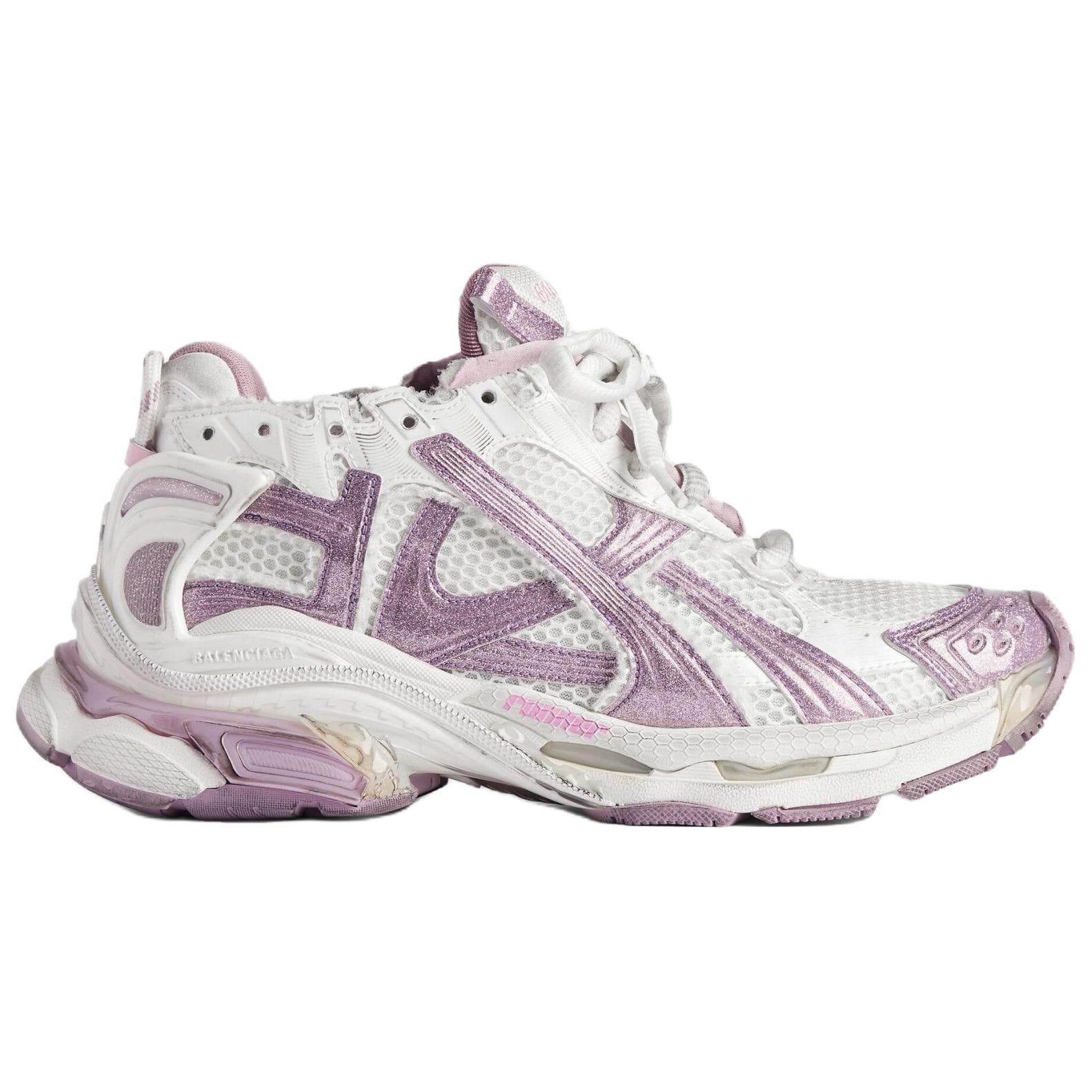 Кроссовки Balenciaga Runner массивные кроссовки низкий топ белый и светло-фиолетовый женские - изображение 2