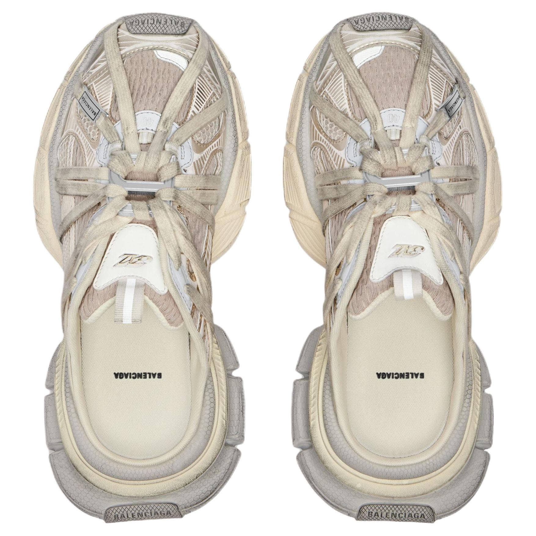 Кроссовки Balenciaga 3XL Extreme Шнурки Низкие массивные кроссовки Женские Яйцо Оболочка Желтый - изображение 3
