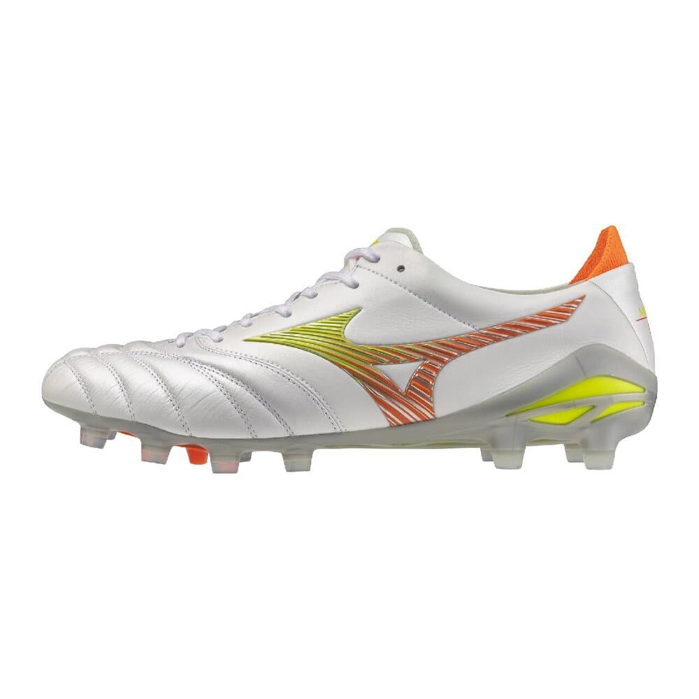 Кроссовки для футбола Mizuno Morelia Neo V Футбольные бутсы Ultra Белый Желтый Оранжевый Унисекс - изображение 1