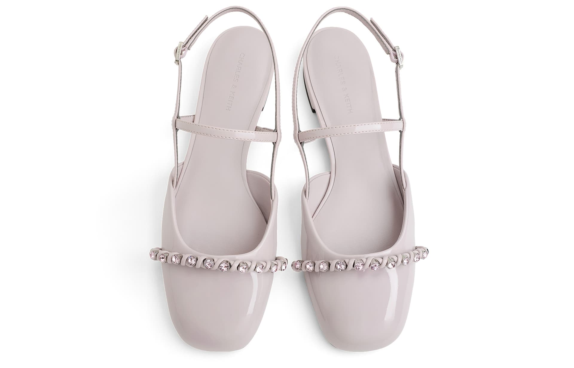 Шлёпанцы CHARLES&KEITH PU ткань Летний сверкающий страз модные туфли Мэри Джейн сандалии с ремешком 2 см женские - изображение 2