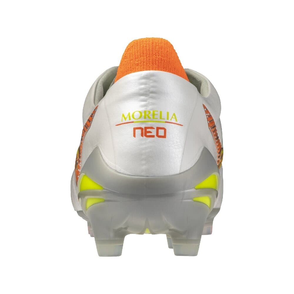 Кроссовки для футбола Mizuno Morelia Neo V Футбольные бутсы Ultra Белый Желтый Оранжевый Унисекс - изображение 4