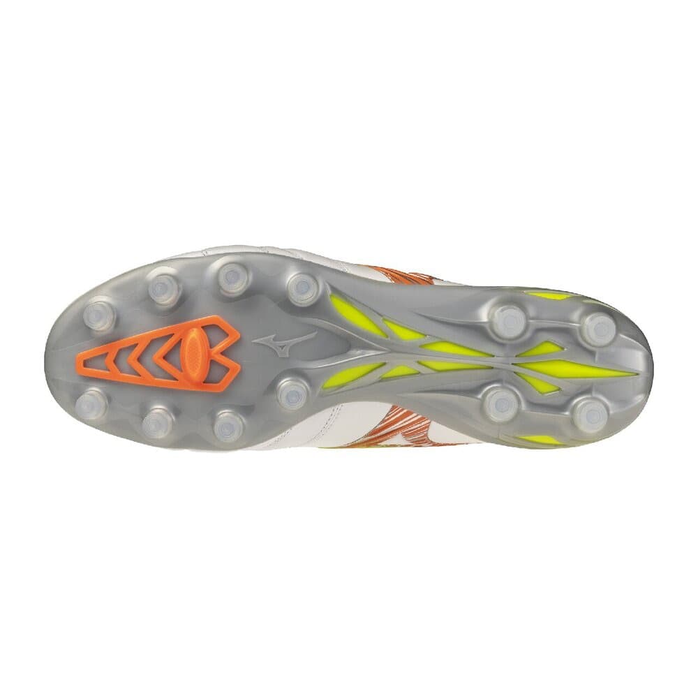 Кроссовки для футбола Mizuno Morelia Neo V Футбольные бутсы Ultra Белый Желтый Оранжевый Унисекс - изображение 5