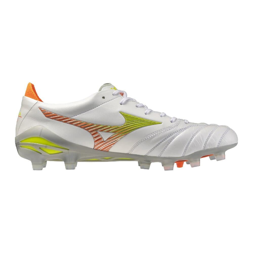 Кроссовки для футбола Mizuno Morelia Neo V Футбольные бутсы Ultra Белый Желтый Оранжевый Унисекс - изображение 2