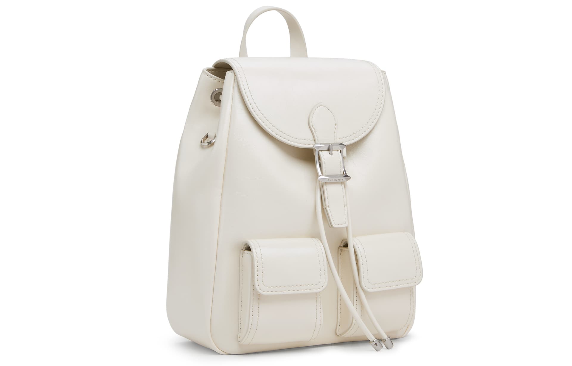 Рюкзак CHARLES&KEITH Винтажный минималистичный рюкзак из искусственной вощеной кожи средний размер женский многоцветный - изображение 2