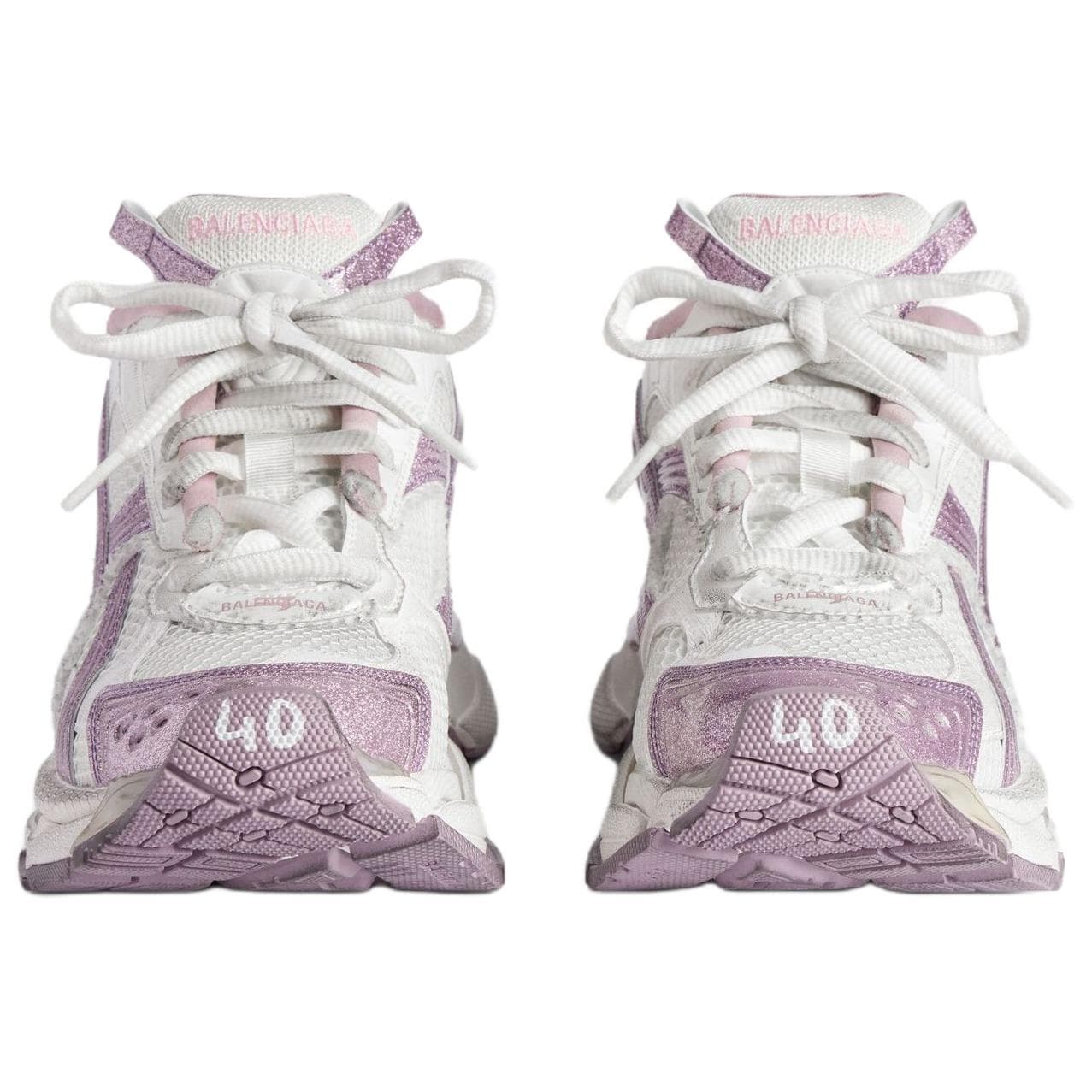Кроссовки Balenciaga Runner массивные кроссовки низкий топ белый и светло-фиолетовый женские - изображение 3