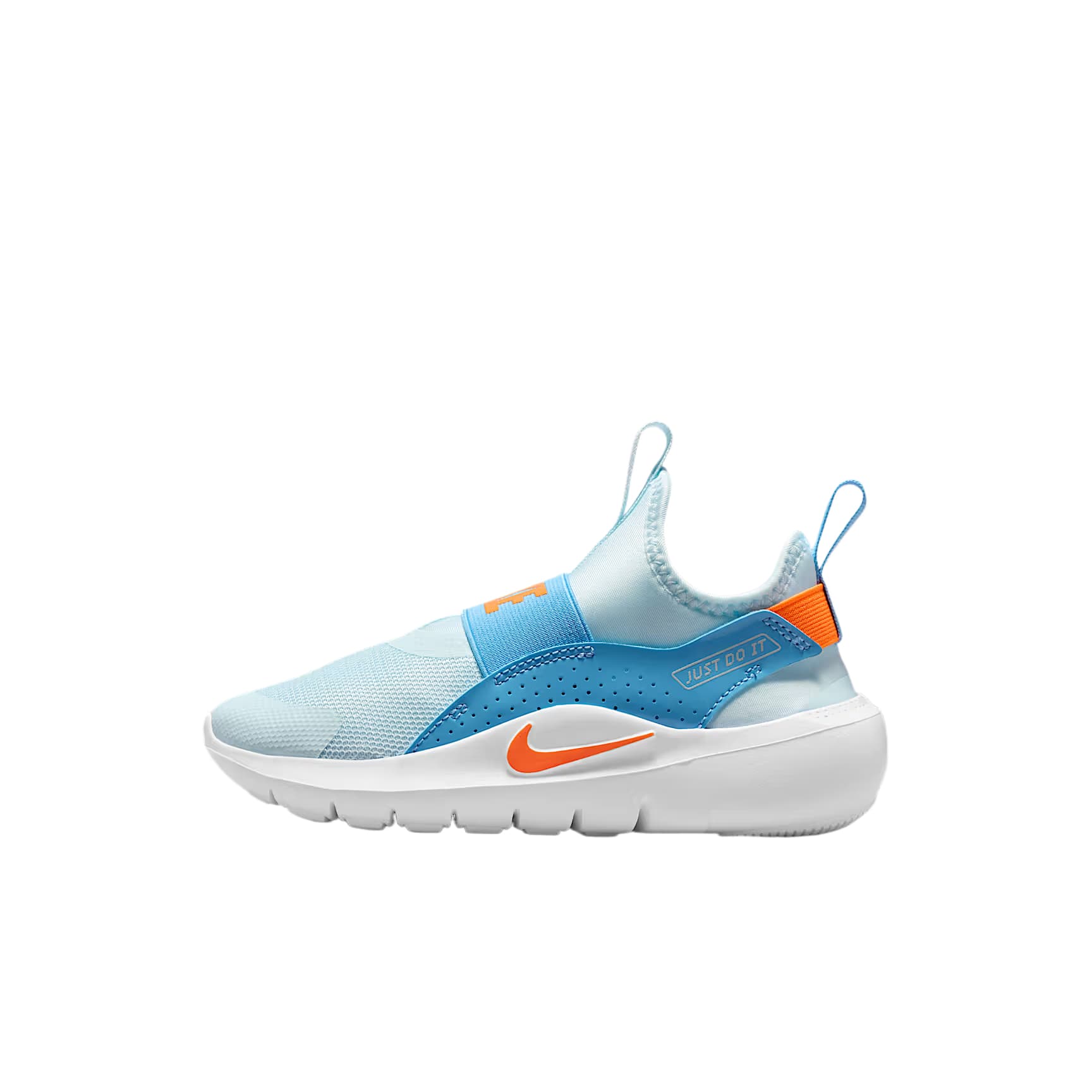 Кроссовки Nike Flex Runner 4 Детские беговые кроссовки Низкий Топ Ледниково-голубой Футбольный мяч Синий Фотонная пыль Ярко-оранжевый Kids - изображение 1