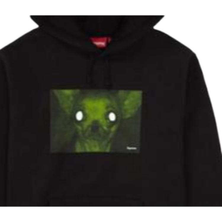 Кофта Supreme FW18 Chris Cunningham Chihuahua Hooded Sweatshirt Black - изображение 5