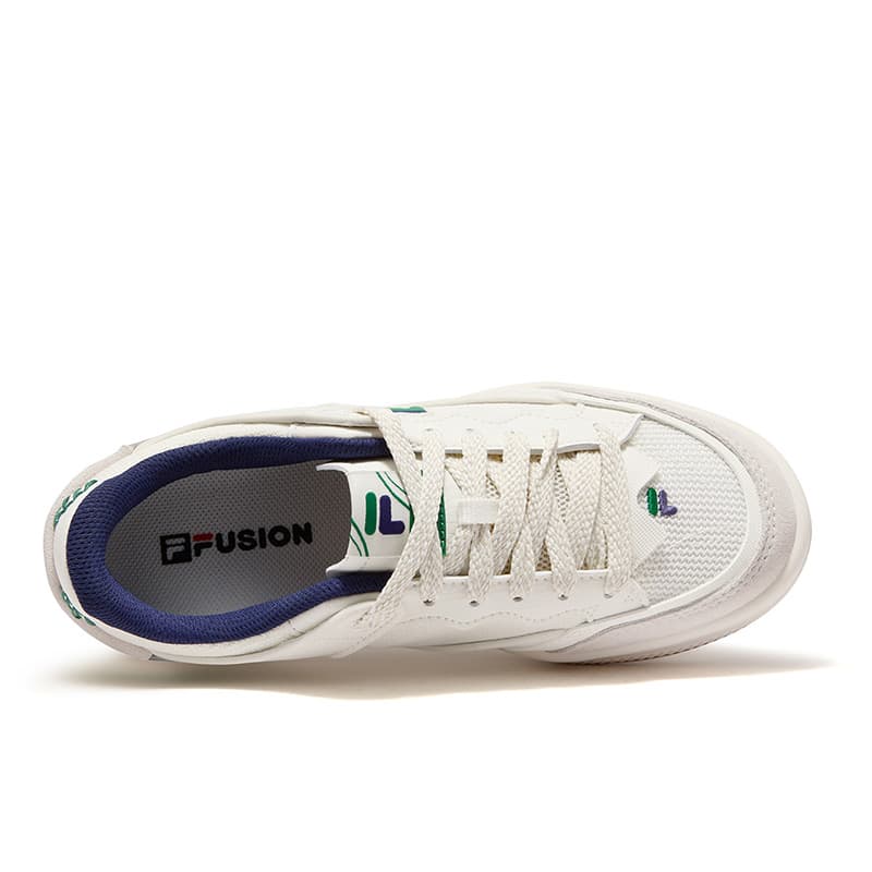 Кроссовки FILA FUSION FUGIO Кеды для скейтбординга Low Топ Бело-зеленый Женские - изображение 4