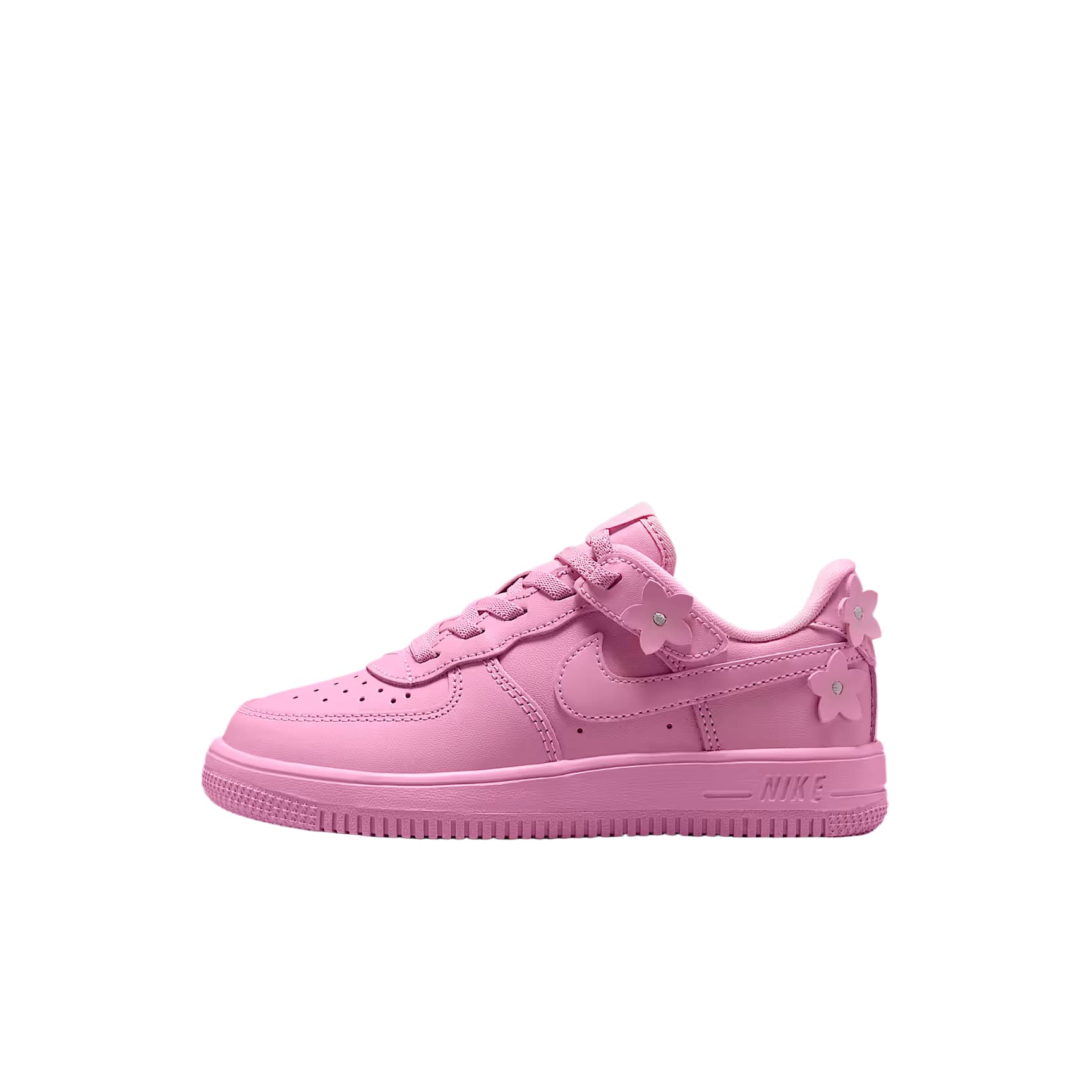 Кроссовки Nike Force 1 Low EasyOn Детская Скейтбординг Обувь Низкий Топ Розовый Rising Розовая пена Металлическое серебро Розовый Rising Kids - изображение 1
