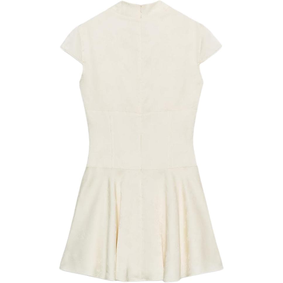 Платье ZARA Белые Женские Короткие Платья с Короткими Рукавами - изображение 2