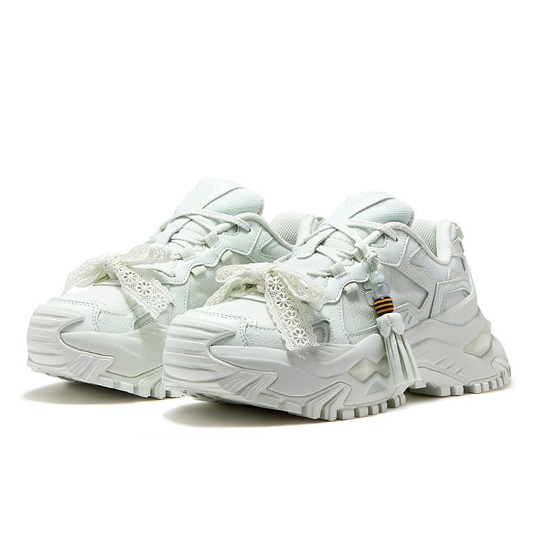 Кроссовки FILA FUSION BIANCO DX Низкие массивные кроссовки Женские Морозный зеленый Призрачный зеленый - изображение 3