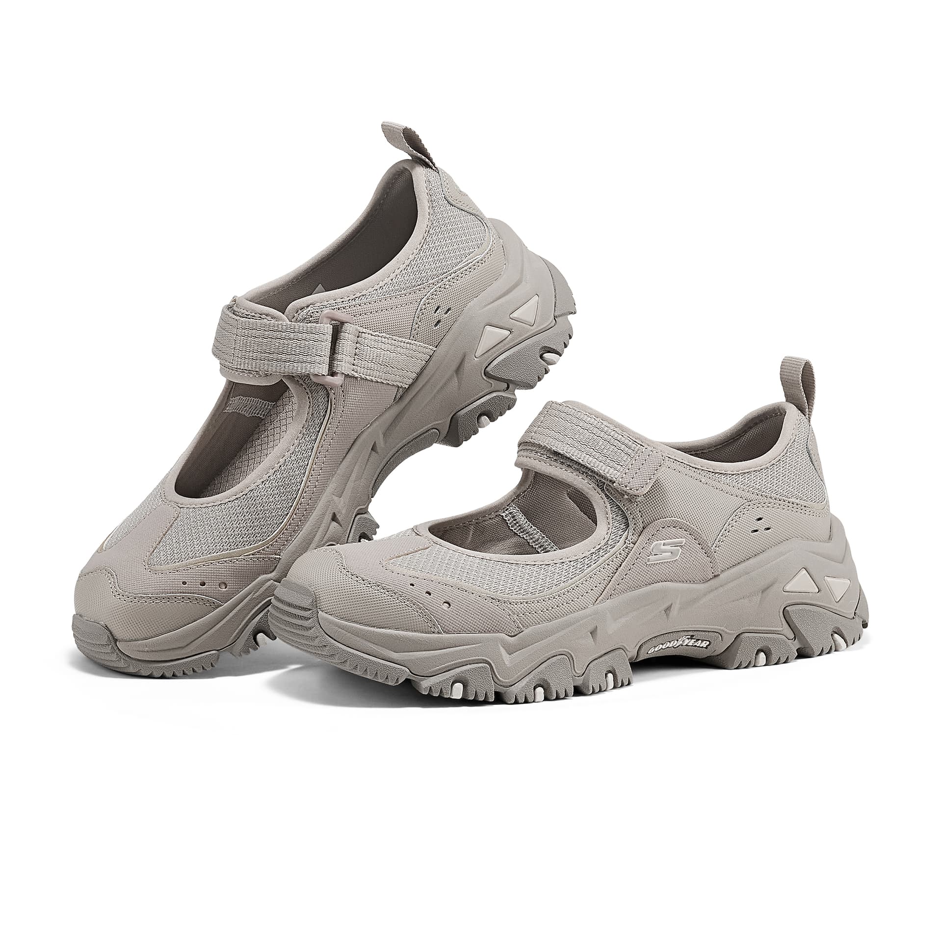 Кроссовки Skechers D'LITES Hiker Дышащий Low Топ Туфли Мэри Джейн Женские Тауповый - изображение 5