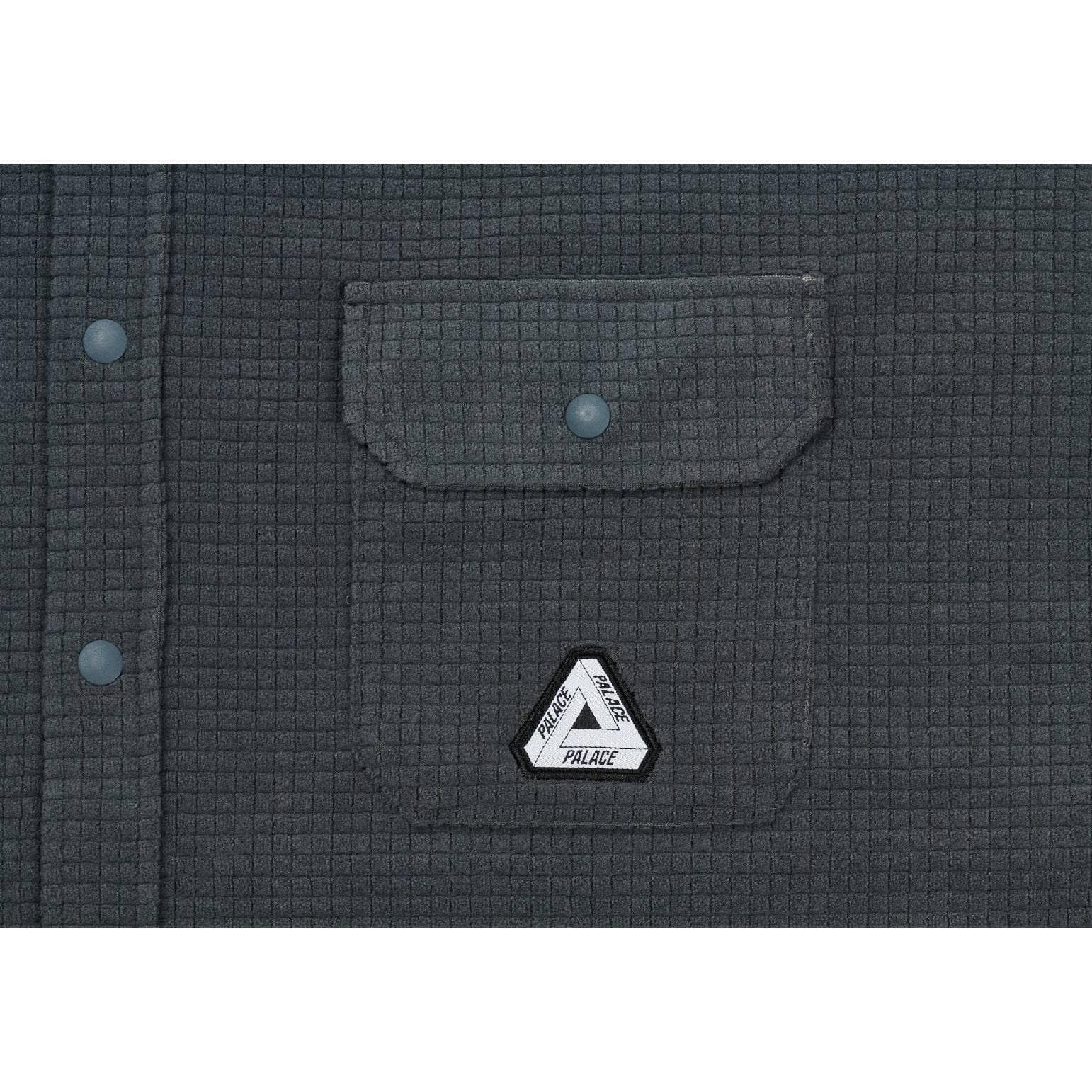 Рубашка PALACE FW21 ULTIMO Polar Grid Overshirt Black Logo - изображение 5