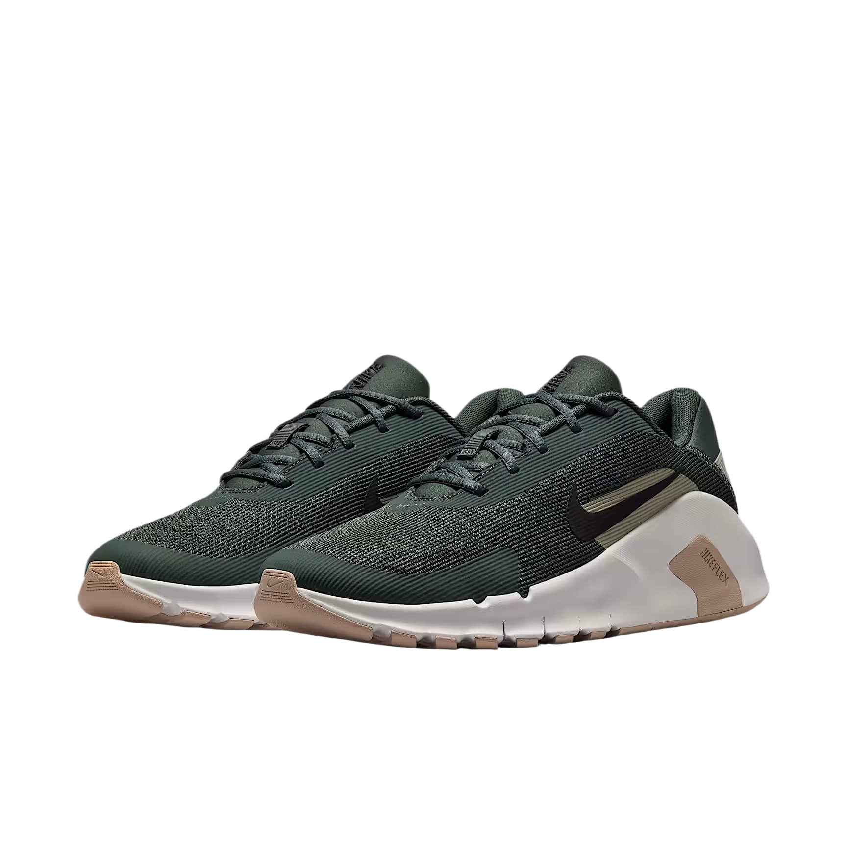 Кроссовки для спортзала Nike Flex Train Тренировочные кроссовки Низкий Топ Камуфляж Зеленый Гора Белый Молочный Белый II Черный Мужской - изображение 2