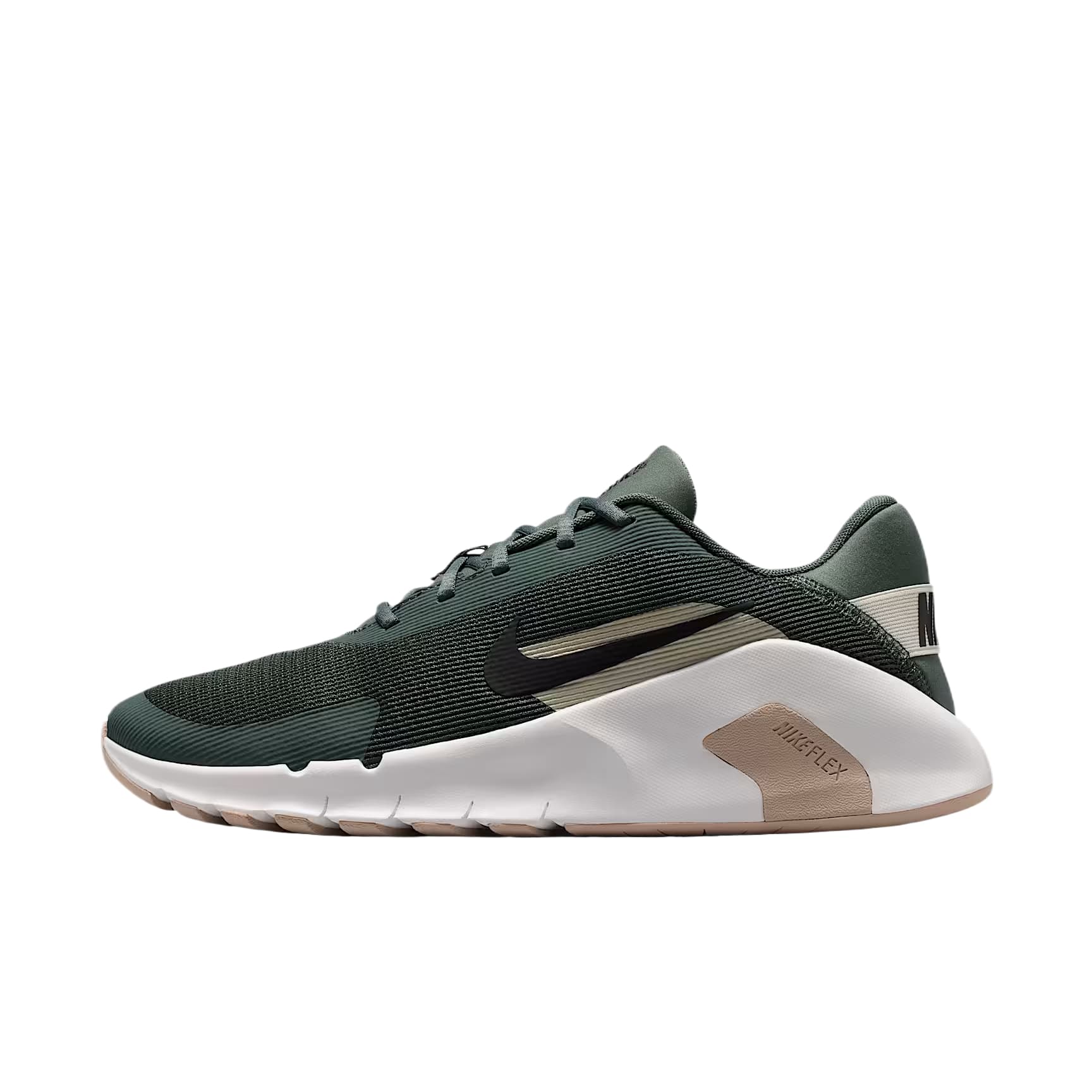 Кроссовки для спортзала Nike Flex Train Тренировочные кроссовки Низкий Топ Камуфляж Зеленый Гора Белый Молочный Белый II Черный Мужской - изображение 1