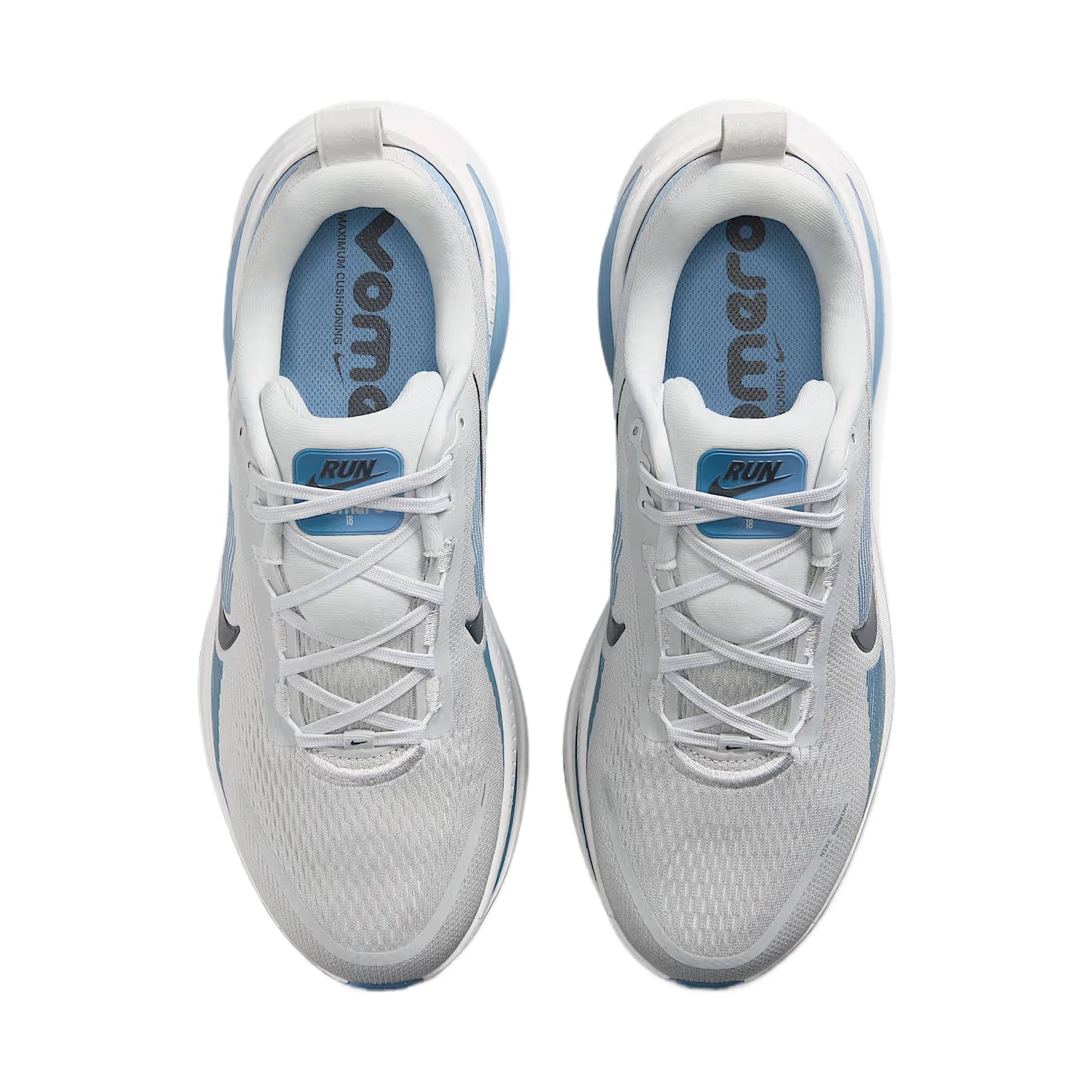 Кроссовки для бега Nike Vomero 18 Беговые кроссовки Низкий Топ Туманный серый Экрю Работа Синий Черный обсидиан Мужской - изображение 4