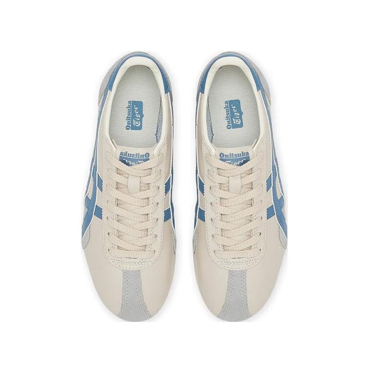 Кроссовки Onitsuka Tiger RUNSPARK Удобная Амортизация Устойчивая к износу Низкий Верх Повседневная Обувь Унисекс Бежевый Синий - изображение 5