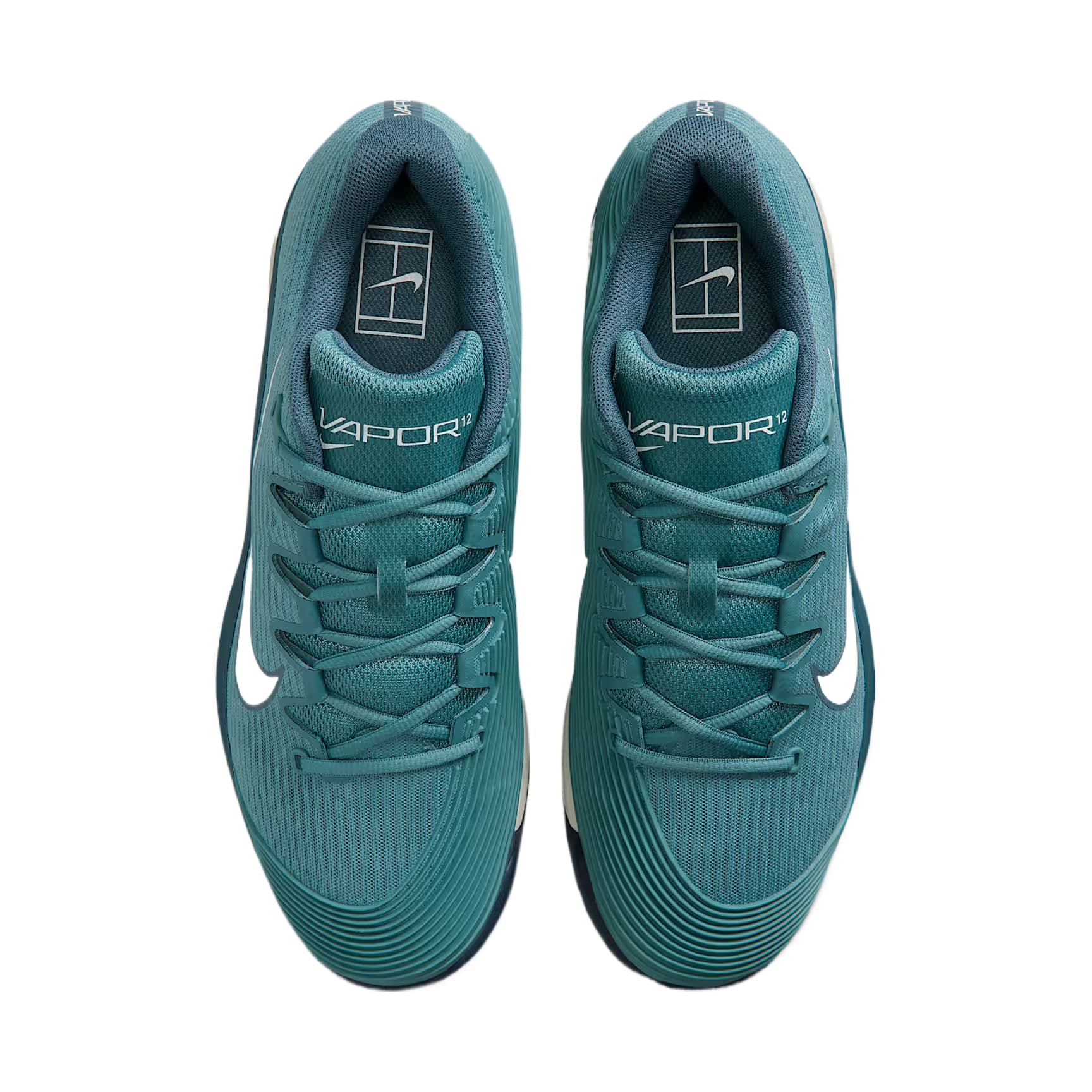Кроссовки для тенниса Nike Vapor 12 Теннисные Кроссовки Низкий Топ Дымчатый Синий Светлый Костный Новый Серый Белый Мужской - изображение 4