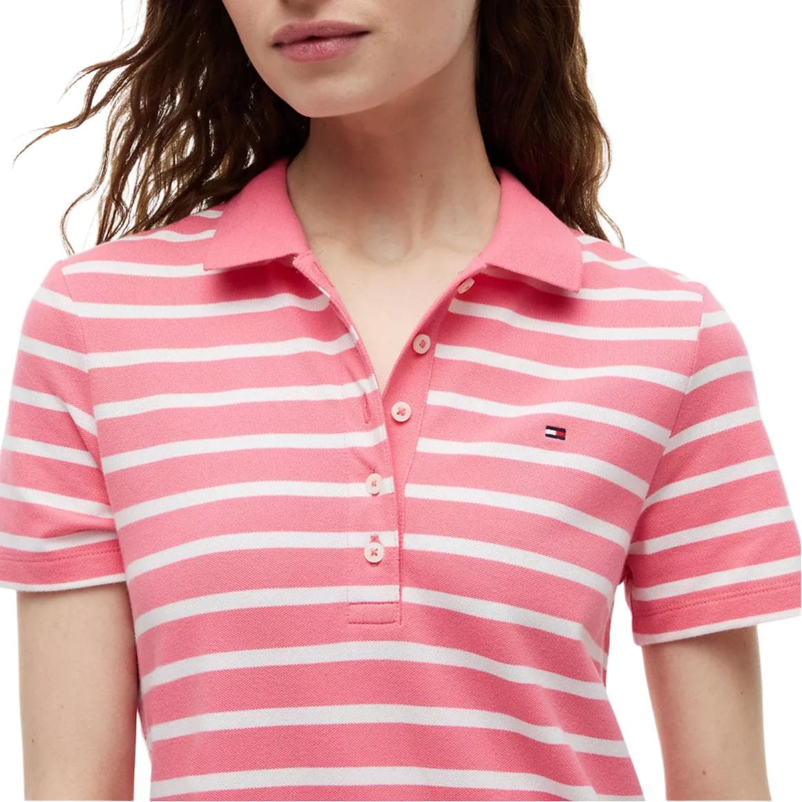 Платье Tommy Hilfiger Розовые Женские Короткие Платья с Короткими Рукавами - изображение 2