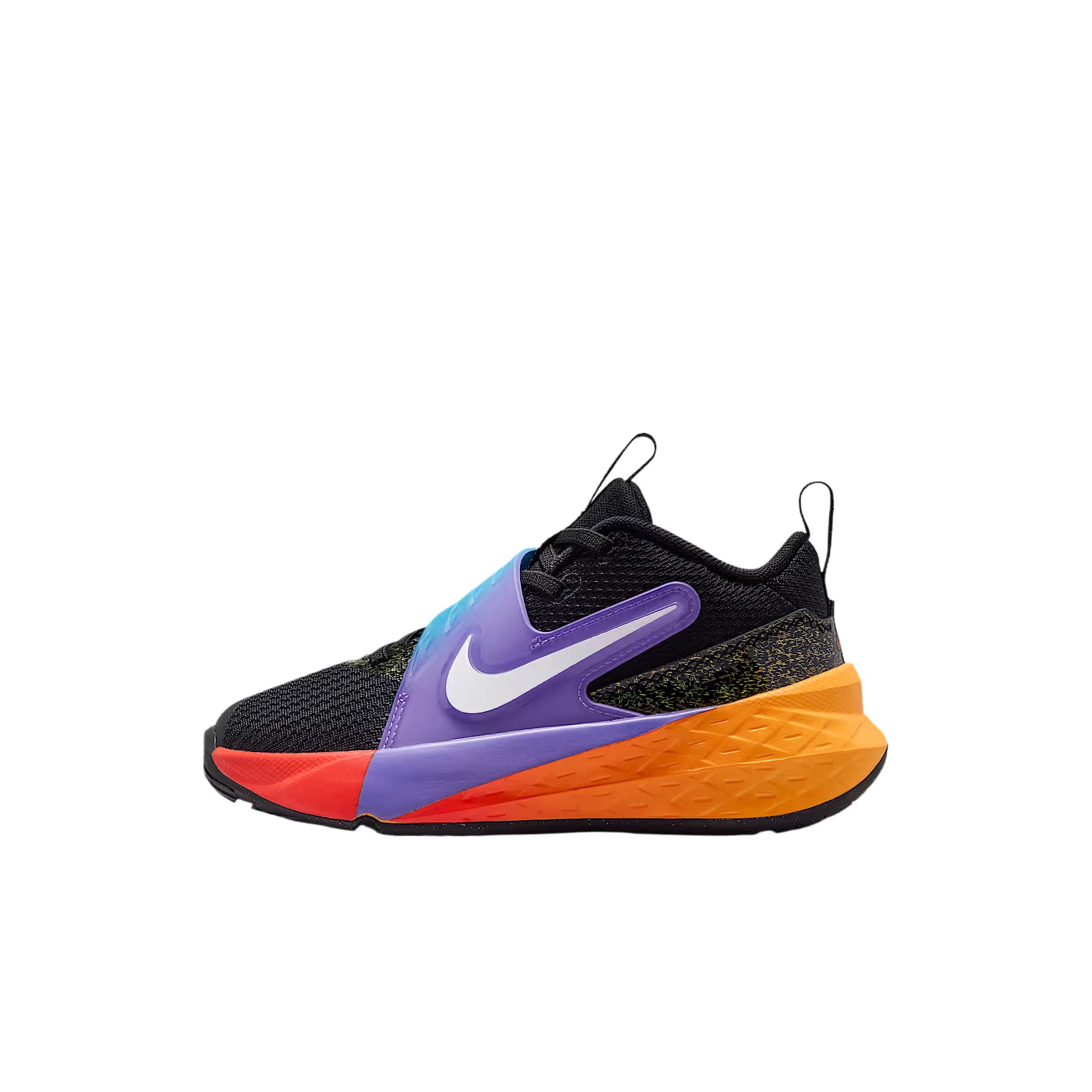 Кроссовки для баскетбола NIKE Team Hustle D 12 Детские баскетбольные кроссовки Черный Лазерный оранжевый Action Виноград Белый Kids - изображение 1
