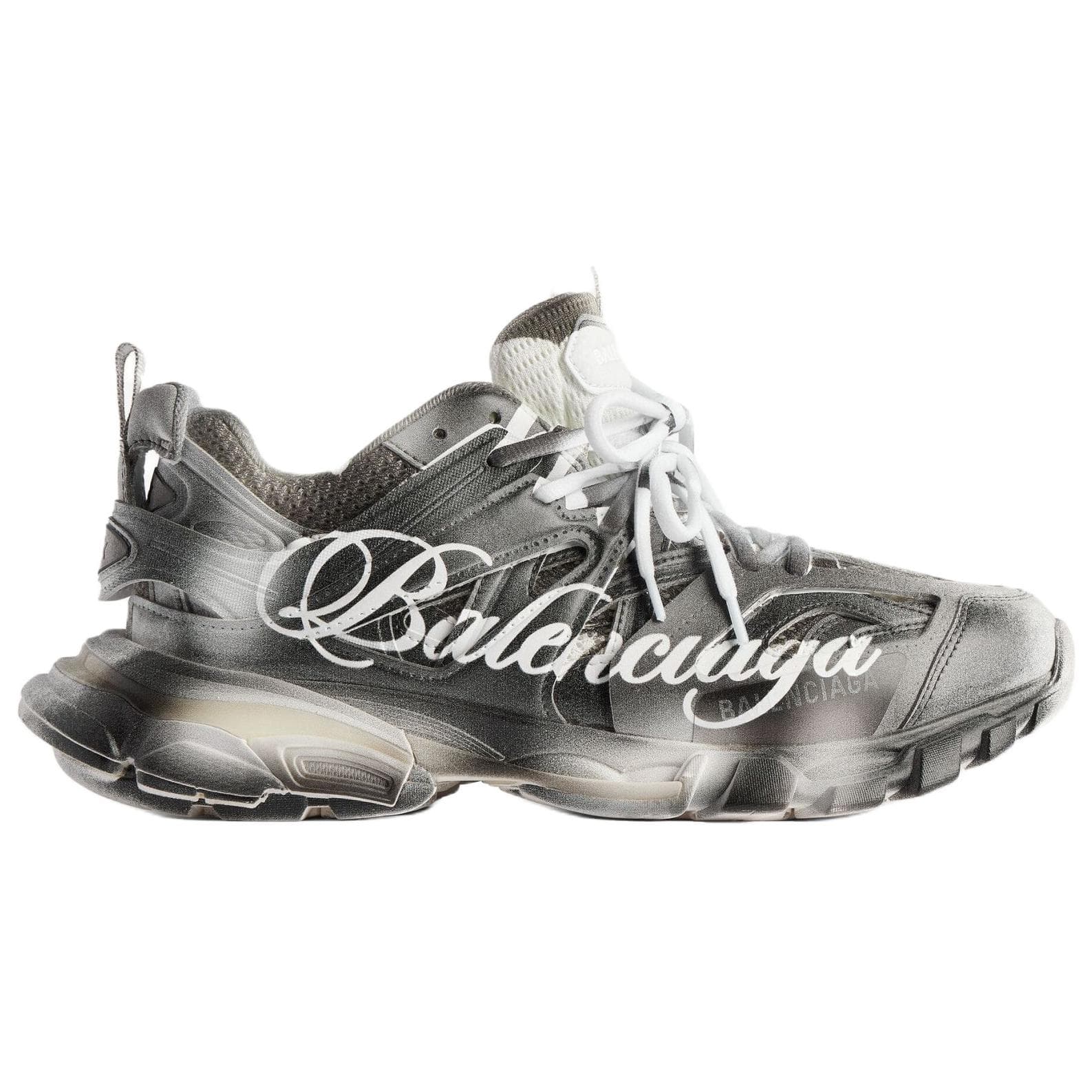 Кроссовки Balenciaga Furry Stencil Low Top массивные кроссовки женские черно-белые - изображение 2