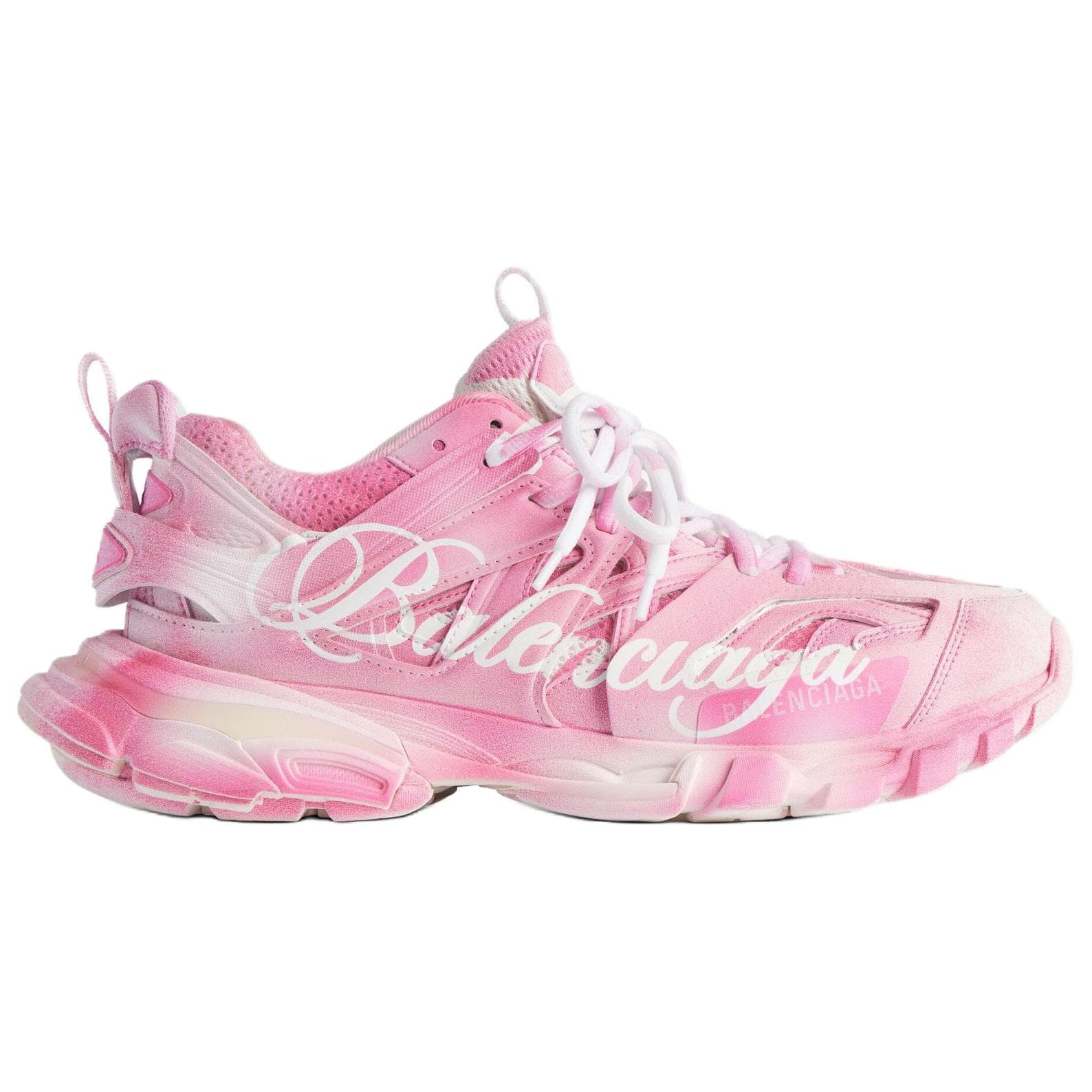 Кроссовки Balenciaga Track Stencil Low Top массивные кроссовки женские розовый и белый - изображение 2
