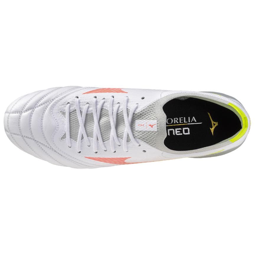 Кроссовки для футбола Mizuno MORELIA NEO V β Футбольные бутсы Белый Лавовый оранжевый Энотера Унисекс - изображение 3