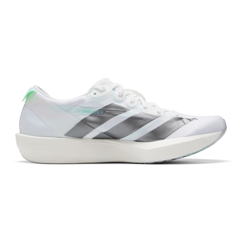 Кроссовки для бега Adidas Adizero Adios 9 Беговые кроссовки Low Топ Белый Металл Железно-серый Мятно-зеленый Женские - изображение 2