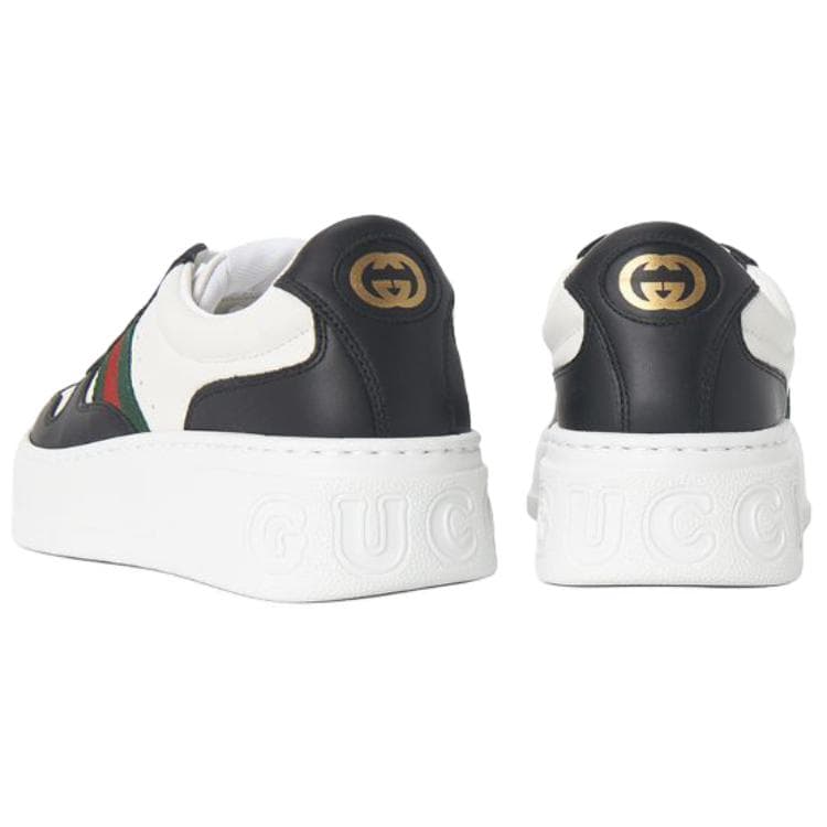 Кроссовки Gucci Leather Round Toe Low Top Sneakers Black - изображение 4