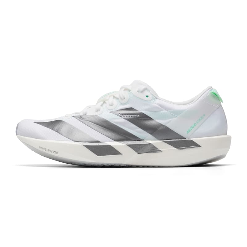 Кроссовки для бега Adidas Adizero Adios 9 Беговые кроссовки Low Топ Белый Металл Железно-серый Мятно-зеленый Женские - изображение 1