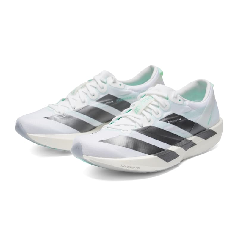 Кроссовки для бега Adidas Adizero Adios 9 Беговые кроссовки Low Топ Белый Металл Железно-серый Мятно-зеленый Женские - изображение 3