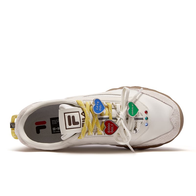 Кроссовки FILA FUSION BOBO BLING FOOTBALL Повседневная обувь Низкий Топ Арктический Волк Белый Топленое масло Коричневый Женские - изображение 4