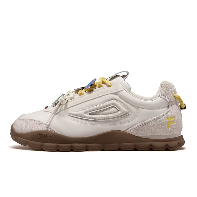 Кроссовки FILA FUSION BOBO BLING FOOTBALL Повседневная обувь Низкий Топ Арктический Волк Белый Топленое масло Коричневый Женские - изображение 1