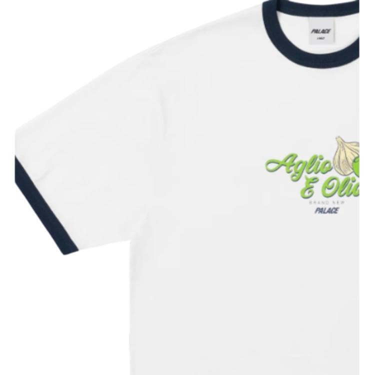 Футболка PALACE 2026 SS26 AGLIO E OLIO AGLIO E OLIO Ringer T Рубашка Белая T Рубашка Унисекс - изображение 3