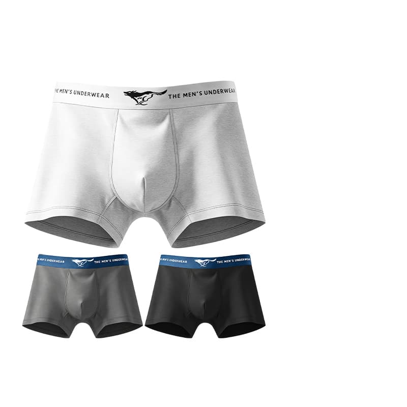 Трусы SEPTWOLVES 3 пачки подарочный набор (Ink Black + Charcoal Gray + Light Gray) 100% хлопок высокий отскок 10A антибактериальный мужской комплект нижнего белья - изображение 1