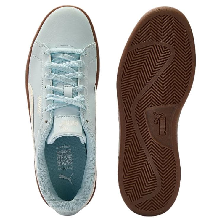 Кроссовки PUMA Smash 3,0 Кеды для скейтбординга Low Топ Океанический Стекло Цвет Теплый белый Женские - изображение 5