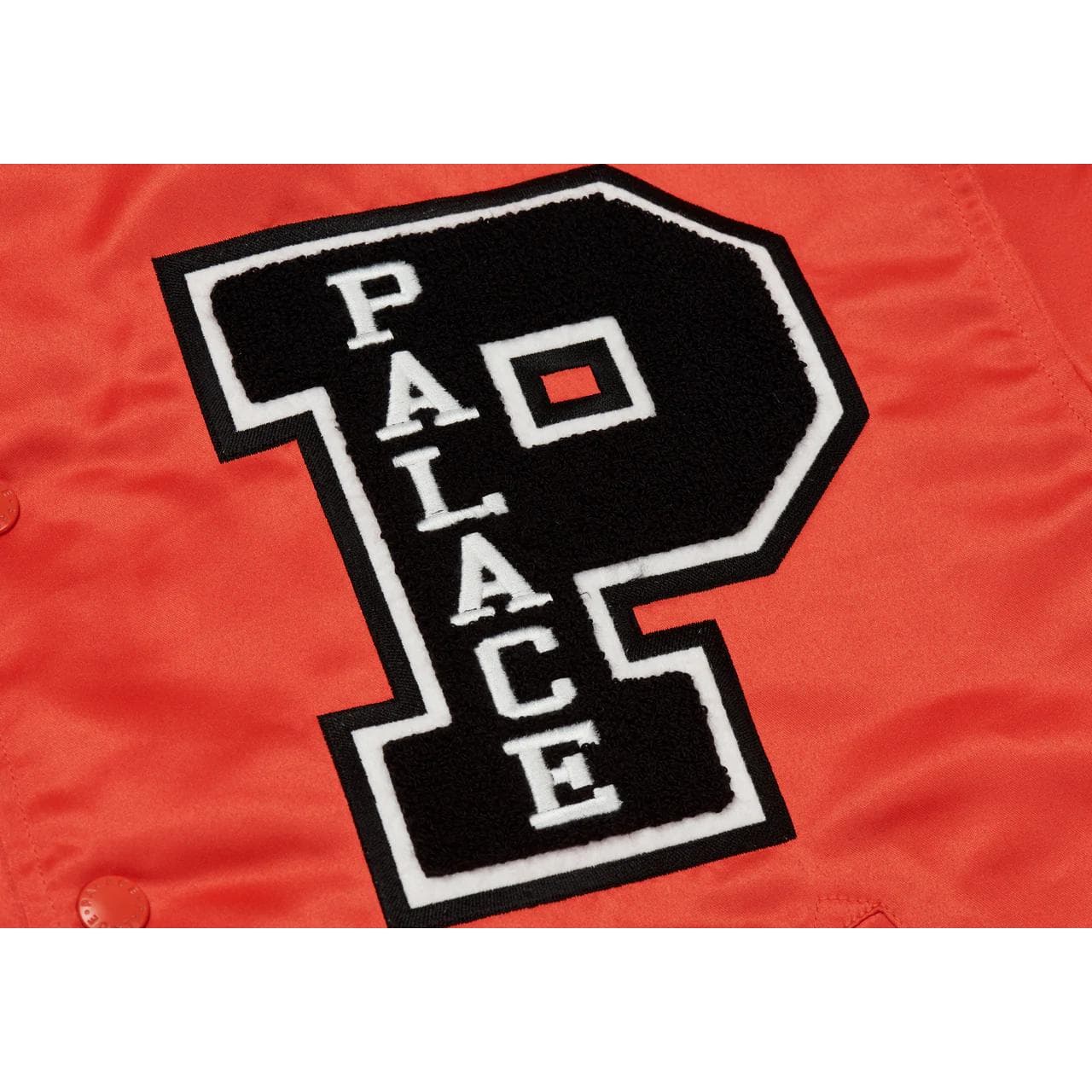 Куртка PALACE FW22 SATIN Satin Varsity Jacket Orange Logo - изображение 5