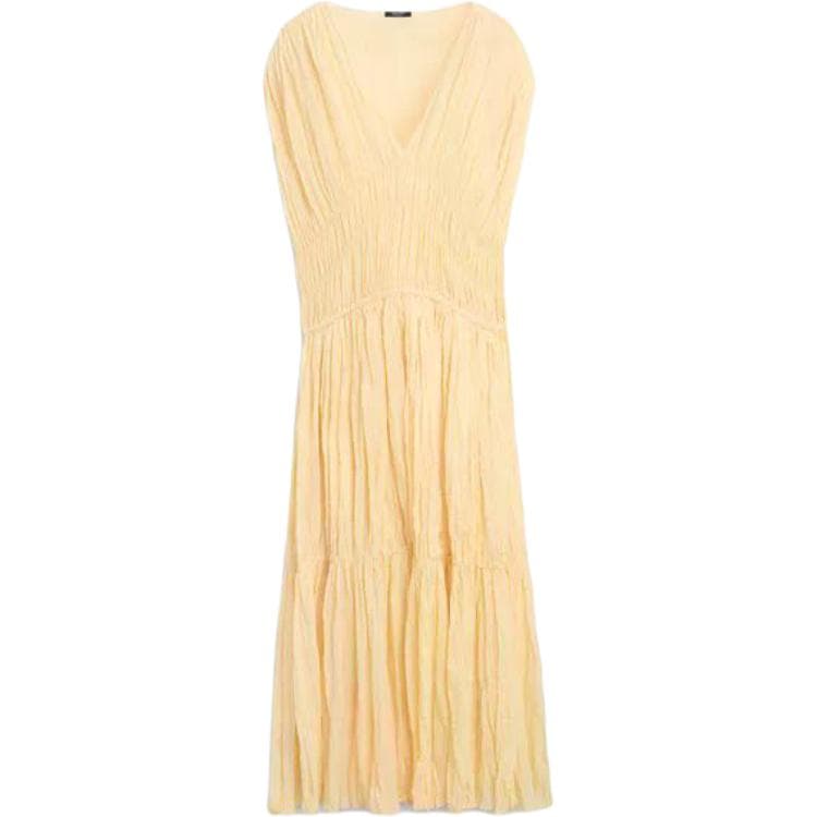 Платье Massimo Dutti Желтые Женские Короткие Платья с Короткими Рукавами - изображение 2
