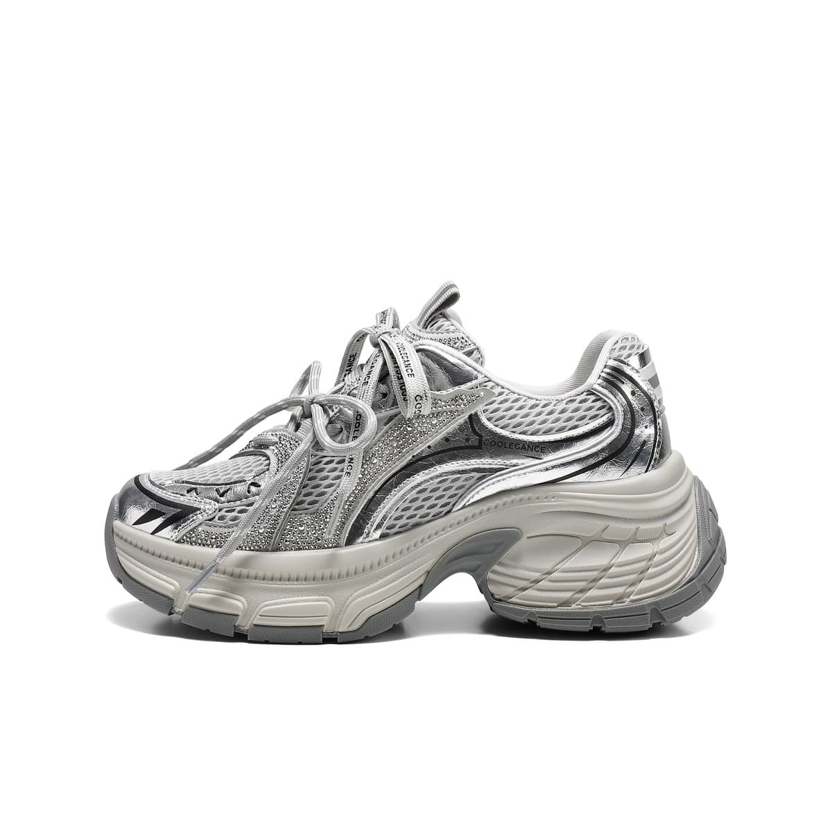 Кроссовки BELLE массивные кроссовки Low Top Silver Gray Women's - изображение 1