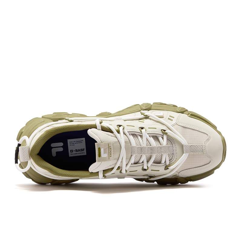 Кроссовки FILA FUSION exocet ii Противоскользящие и Дышащие Низкие Кроссовки Мужские Светло-Серый Желтый Ярко-Белый - изображение 4
