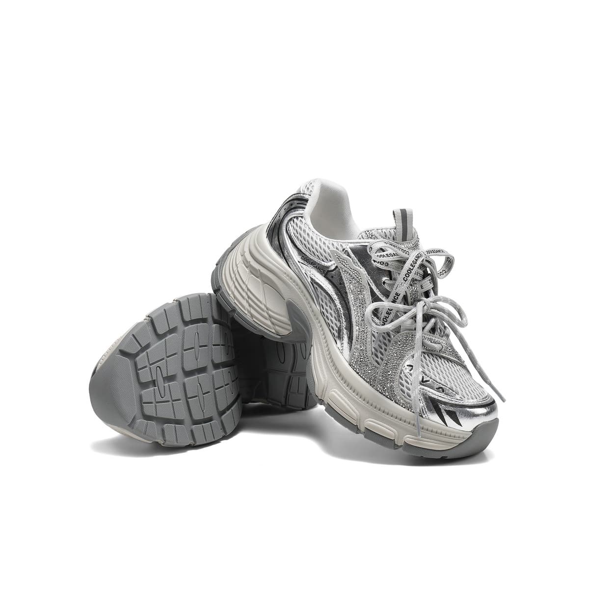 Кроссовки BELLE массивные кроссовки Low Top Silver Gray Women's - изображение 5