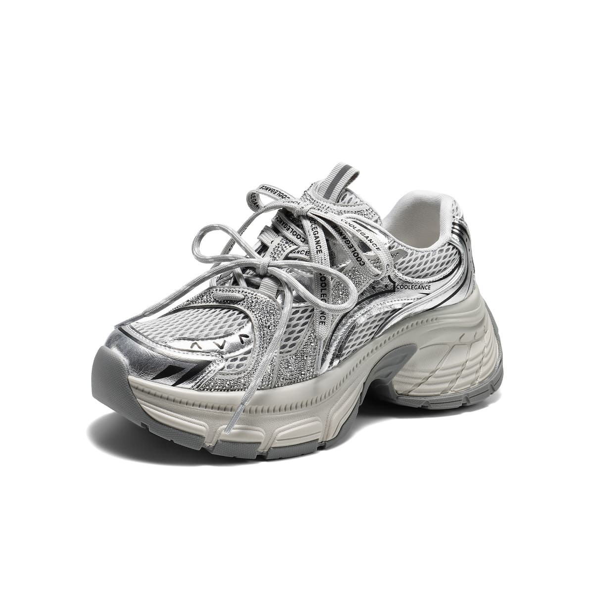 Кроссовки BELLE массивные кроссовки Low Top Silver Gray Women's - изображение 2