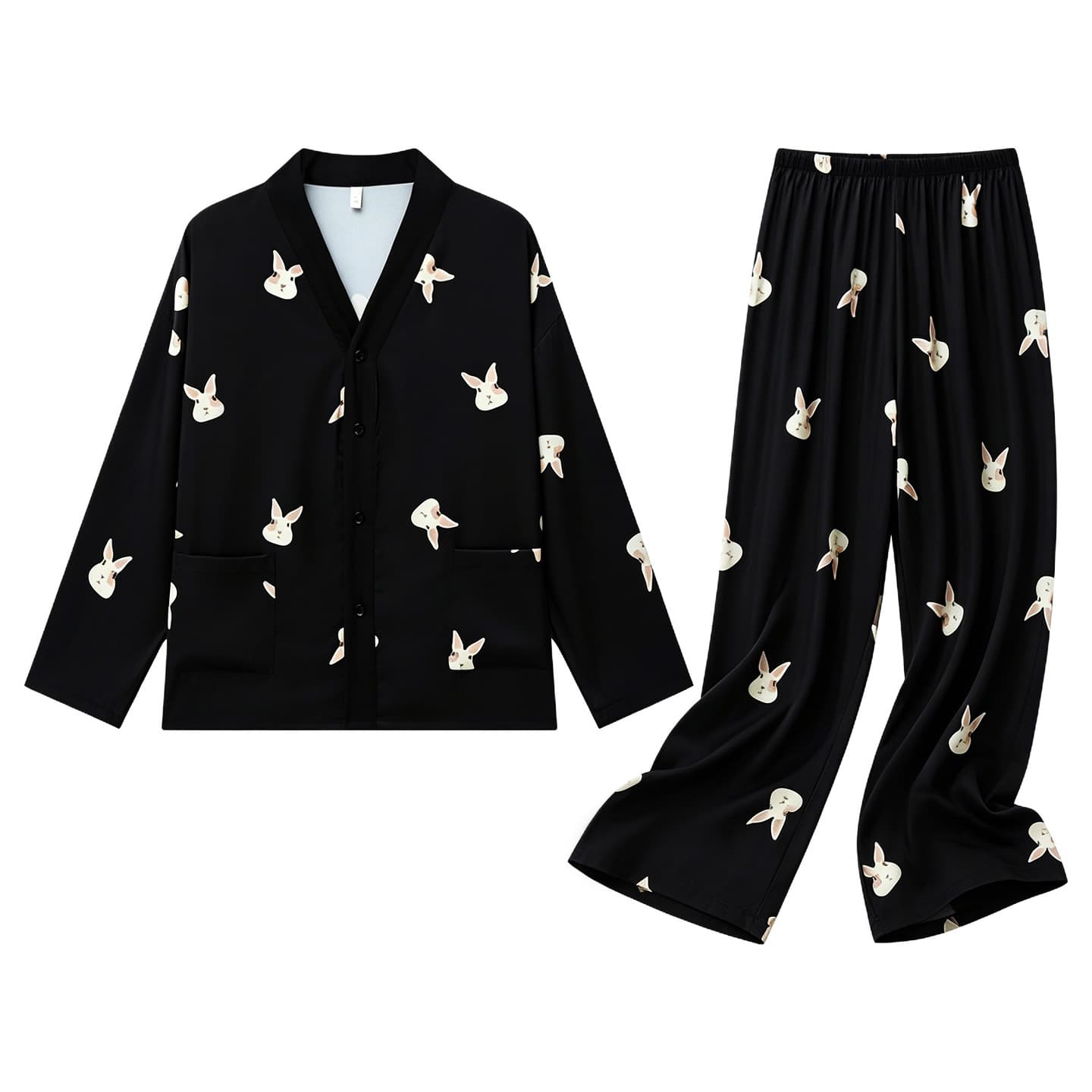 Пижама Jeep KA21013 Double Long Kimono Ожерелье-чокер Черный Мужской Мужской Пижамный комплект - изображение 1