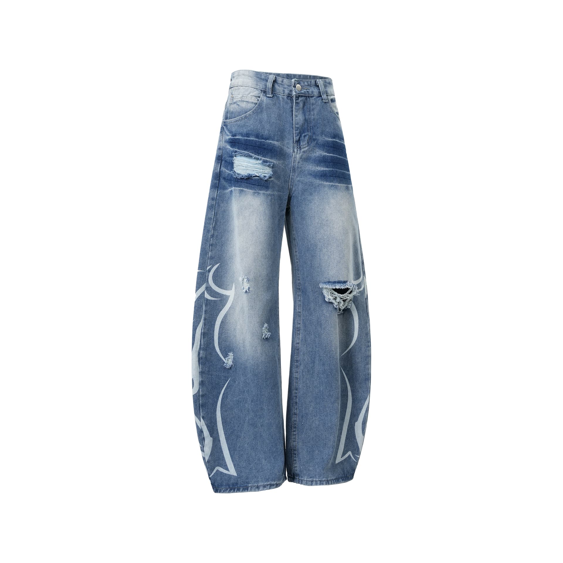 Штаны BOBBY ABLEY Blue Unisex Jeans - изображение 2